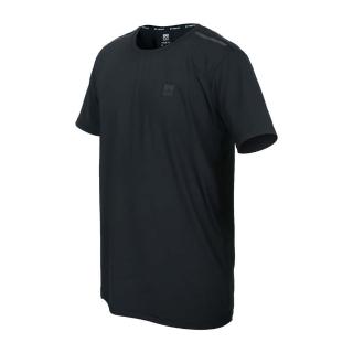 【FIRESTAR】男彈性機能圓領短袖T恤-運動 慢跑 路跑 上衣 涼感 反光 黑灰(D1732-10)