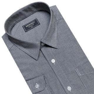 【MURANO】SLIM FIT 長袖襯衫-千鳥格紋(台灣製、現貨、身、格紋)
