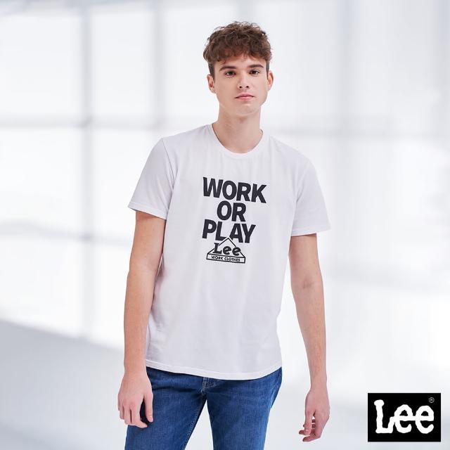 【Lee 官方旗艦】男裝 短袖T恤 / Work or Play 經典白 標準版型(LL210141K14)