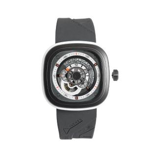 【SEVENFRIDAY】灰面 灰色橡膠錶帶 自動上鍊機械錶 男錶 情人節(P3-3)
