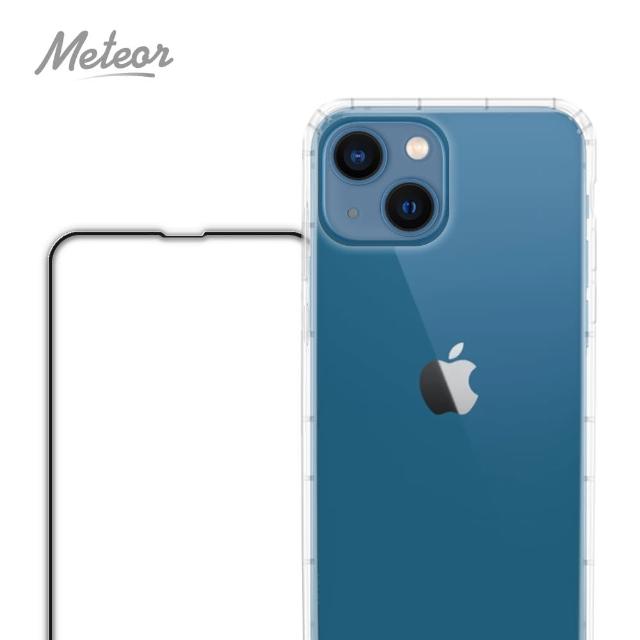 【Meteor】iPhone 13 mini 5.4吋 手機保護超值2件組(透明空壓殼+鋼化膜)