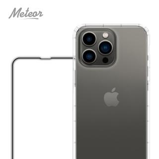 【Meteor】iPhone 13 Pro Max 6.7吋 手機保護超值2件組(透明空壓殼+鋼化膜)