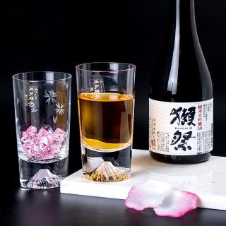 【田島硝子】日本手工吹製富士山杯 迷你經典款+迷你櫻花款 高杯啤酒杯2入組(TG20-015-MT+TG20-015-MTS)