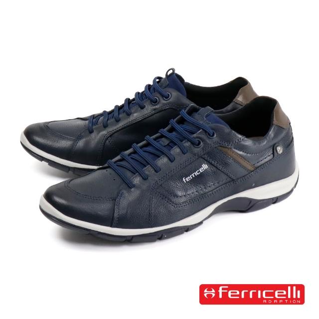 【Ferricelli】時尚真皮綁帶休閒鞋 海軍藍(F42545-BU)