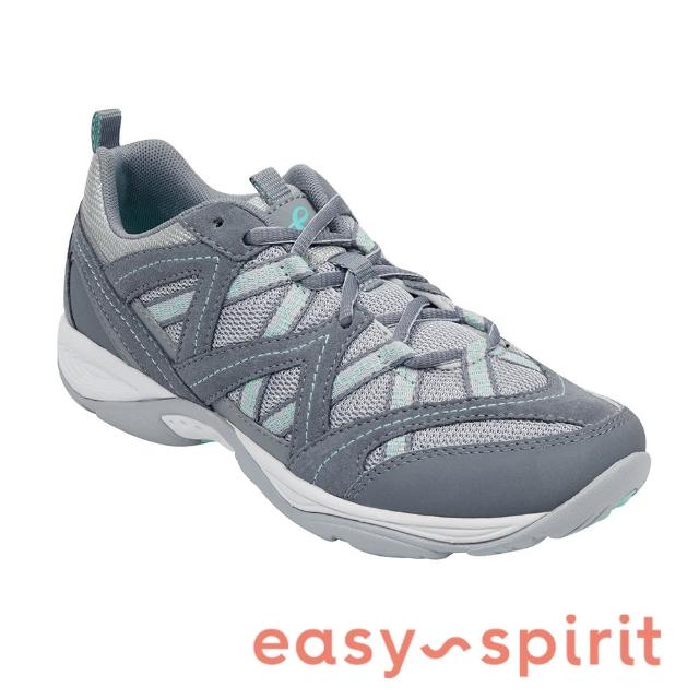 【Easy Spirit】EXPLOREMAP 拼色麂皮綁帶機能運動鞋(灰色)
