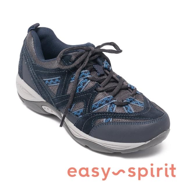 【Easy Spirit】EXPLOREMAP 拼色麂皮綁帶機能運動鞋(藍色)