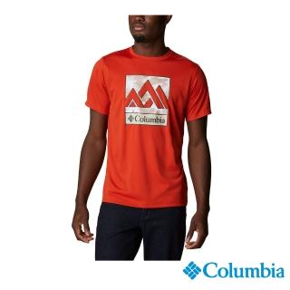 【Columbia 哥倫比亞 官方旗艦】男款- UPF30涼感快排短袖上衣-紅色(UAE64630RD / 涼感.排汗.防曬)