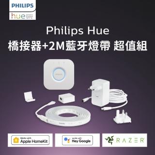 【Philips 飛利浦】Hue 智慧照明 橋接器+2M 藍牙燈帶 超值組(PH012 支援HomeKit/Google系統)