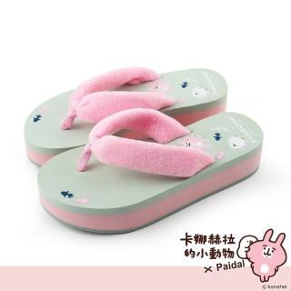 【Paidal】卡娜赫拉的小動物 夏夜撈金魚日系類木屐厚底拖鞋(粉色)