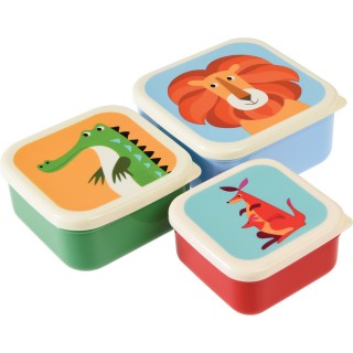 【Rex LONDON】保鮮盒3件 動物園(收納盒 環保餐盒 便當盒 野餐)