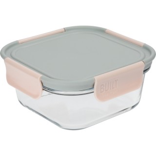 【KitchenCraft】玻璃密封保鮮盒 灰粉700ml(收納盒 環保餐盒 便當盒 野餐)