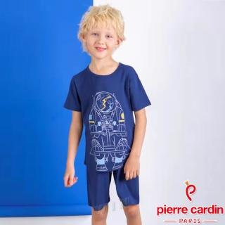 【pierre cardin 皮爾卡登】男兒童太空船短袖兩件式套裝/居家服(KD250071深藍)