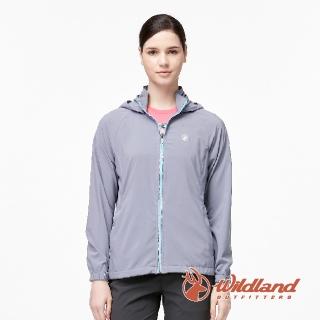 【Wildland 荒野】女 彈性透氣抗UV輕薄外套-灰紫色 0A91905-114(連帽外套/防曬外套/薄外套)