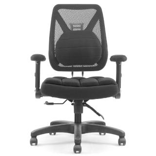 【DR. AIR】新款升降椅背人體工學氣墊辦公網椅(黑)