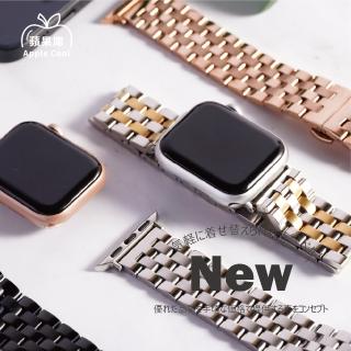 【蘋果庫Apple Cool】Apple Watch S7/6/SE/5/4 38/40/41mm 壓扣式不鏽鋼錶帶