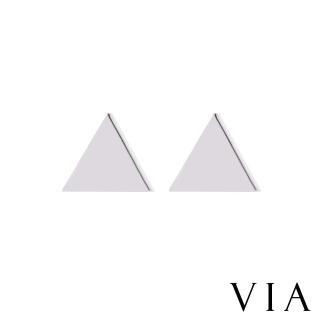 【VIA】白鋼耳釘 白鋼耳環 符號耳釘 三角形耳釘/符號系列 迷你三角形造型白鋼耳釘(鋼色)