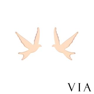 【VIA】白鋼耳釘 白鋼耳環 動物耳釘 飛鴿耳釘/動物系列 和平飛鴿造型白鋼耳釘(玫瑰金色)