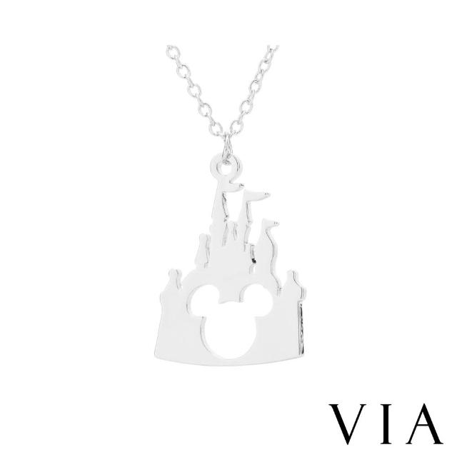 【VIA】白鋼項鍊 城堡項鍊/時尚系列 奇幻城堡造型白鋼項鍊(鋼色)