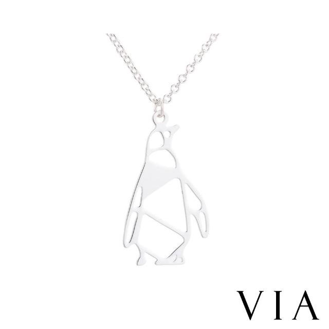 【VIA】白鋼項鍊 動物項鍊 企鵝項鍊/動物系列 可愛企鵝造型白鋼項鍊(鋼色)