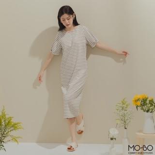 【MO-BO】MIT有機條紋微甜美背洋裝(洋裝)