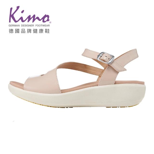 【Kimo】修飾腳背繫帶漆皮涼鞋(杏 KBJSF087220)