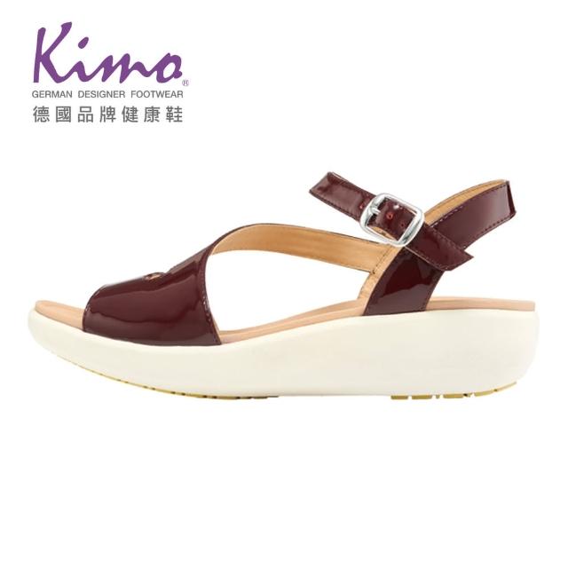 【Kimo】修飾腳背繫帶漆皮涼鞋(紅 KBJSF087227)