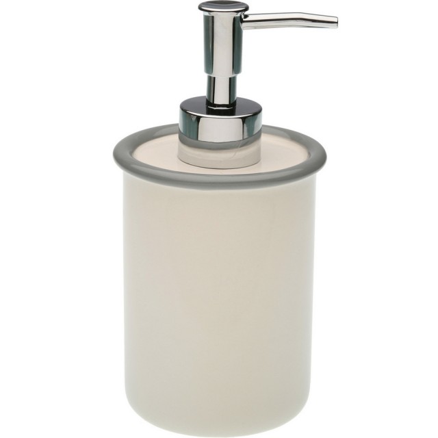 【VERSA】陶製洗手乳罐 米灰350ml(按壓瓶 分裝瓶 乳液瓶 沐浴乳罐)