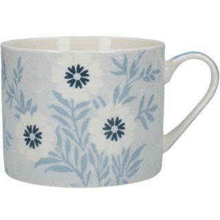 【CreativeTops】白瓷馬克杯 幾何花卉450ml(水杯 茶杯 咖啡杯)