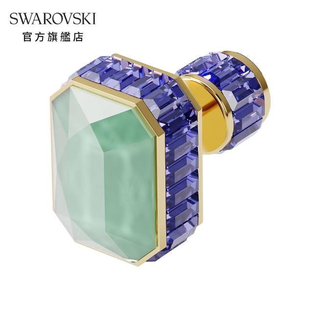 【SWAROVSKI 官方直營】ORBITA 淡金色漸層水晶單顆八角形耳環(Collection I)