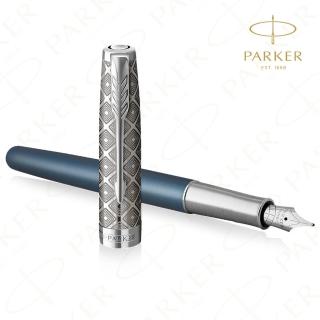 【PARKER】《派克 卓爾致臻 18K F尖 蔚藍鋼筆》買就送派克鋼筆墨水！