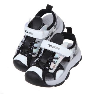 【布布童鞋】黑灰色兒童透氣運動護趾涼鞋(L1B73BJ)