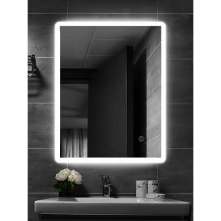 【H&R 安室家】波爾多 智能LED發光觸控方型燈鏡 ZA0195(掛鏡/浴鏡/化妝鏡/鏡子)