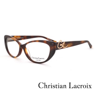 【Christian Lacroix】法式鑽石草寫CL波特點點風光學眼鏡(琥珀 - CL1014-165)