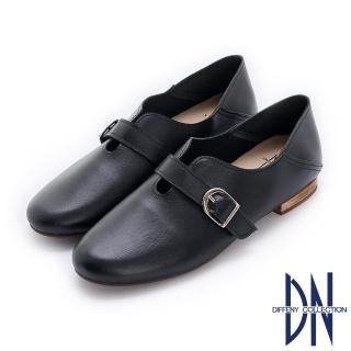 【DN】平底鞋_MIT柔軟羊皮皮帶釦飾休閒鞋(黑)