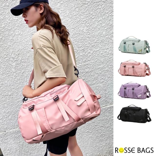 【Rosse Bags】多功能防潑水大容量手提旅行包(現+預  粉色 / 綠色 / 紫色 / 黑色)