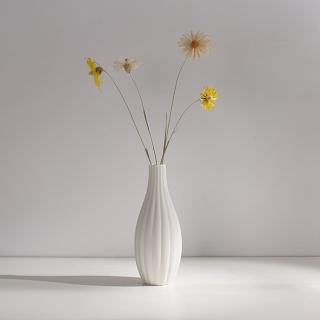 【JEN】簡約現代白瓷花瓶桌面擺飾花器居家裝飾工藝品高20CM(淨瓶)