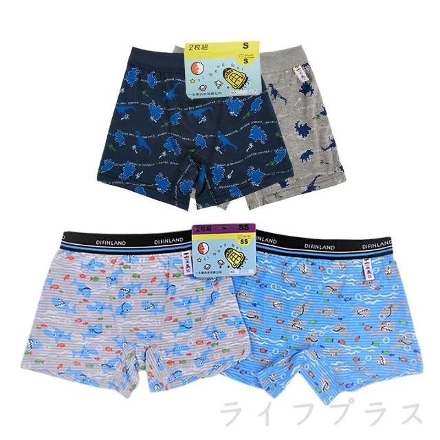 海洋鯊魚-3488/恐龍全印花男童平口褲-3476-2入X4組(男童平口褲)