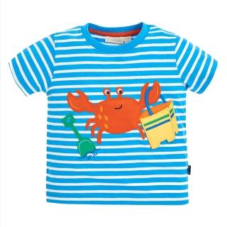 【JoJo Maman BeBe】幼童裝 男童 短袖上衣 T-shirt 100%純棉_淘氣螃蟹(JJH1551)