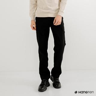 【Hang Ten】男裝-REGULAR FIT口袋工作褲(黑色)