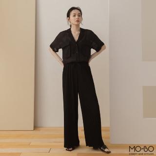 【MO-BO】氣氛轉換立體壓褶寬褲(褲子)