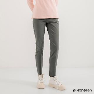 【Hang Ten】女裝-經典款-SLIM FIT修身五袋款長褲(灰綠色)