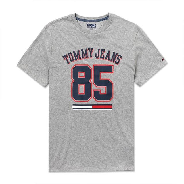 【Tommy Hilfiger】TOMMY 經典印刷85文字圖案短袖T恤 上衣-灰色(平輸品)