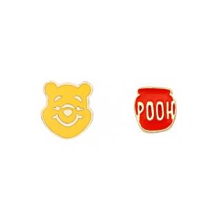 【Lotin 羅婷】小熊維尼- 琺瑯維尼/蜂蜜罐款 針式耳環(迪士尼、飾品、手鍊、小熊維尼、針式耳環)