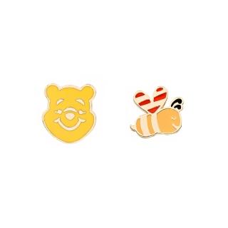 【Lotin 羅婷】小熊維尼- 琺瑯維尼/小蜜蜂款 針式耳環(迪士尼、飾品、手鍊、小熊維尼、針式耳環)