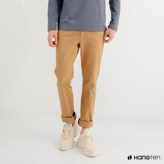 【Hang Ten】男裝-經典款-SLIM FIT修身五袋款長褲(卡其色)