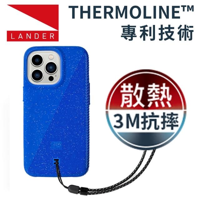 【Lander】iPhone 13 Pro 6.1吋 Torrey 圓石極致手感防摔殼(藍 附手繩)