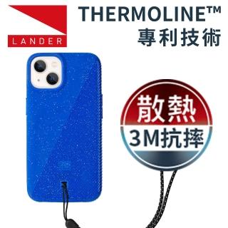 【Lander】iPhone 13 6.1吋 Torrey 圓石極致手感防摔殼(藍 附手繩)