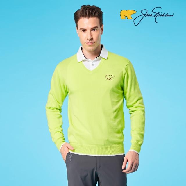 【Jack Nicklaus 金熊】GOLF男款精梳棉針織棉衫/高爾夫球衫(綠色)