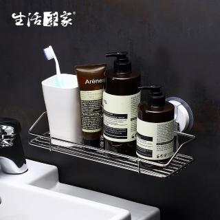 【生活采家】浴室強力無痕貼不鏽鋼沐浴盥洗寬形收納置物架(#57043)