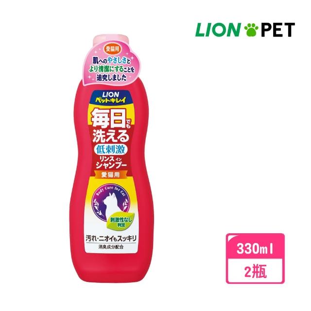 【LION 獅王】LION日本獅王 貓用蘋果蜜保濕沐浴精330ml – 紅瓶2入
